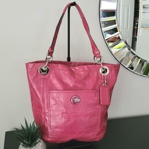 Coach Hot Pink Leather Tote Bag-GUC